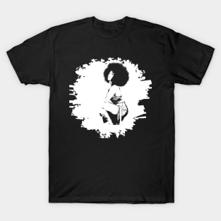 White beautiful afro girl T-Shirt T-Shirt